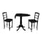 International Concepts Round 42 in Rd Pedestal Gathering Height Table, 2 Counter Height Stools, Black, 42 in W, 42 in L K46-42DPT-S402-2 - alternate 4